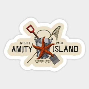 Vintage Amity Jaws Island Sticker